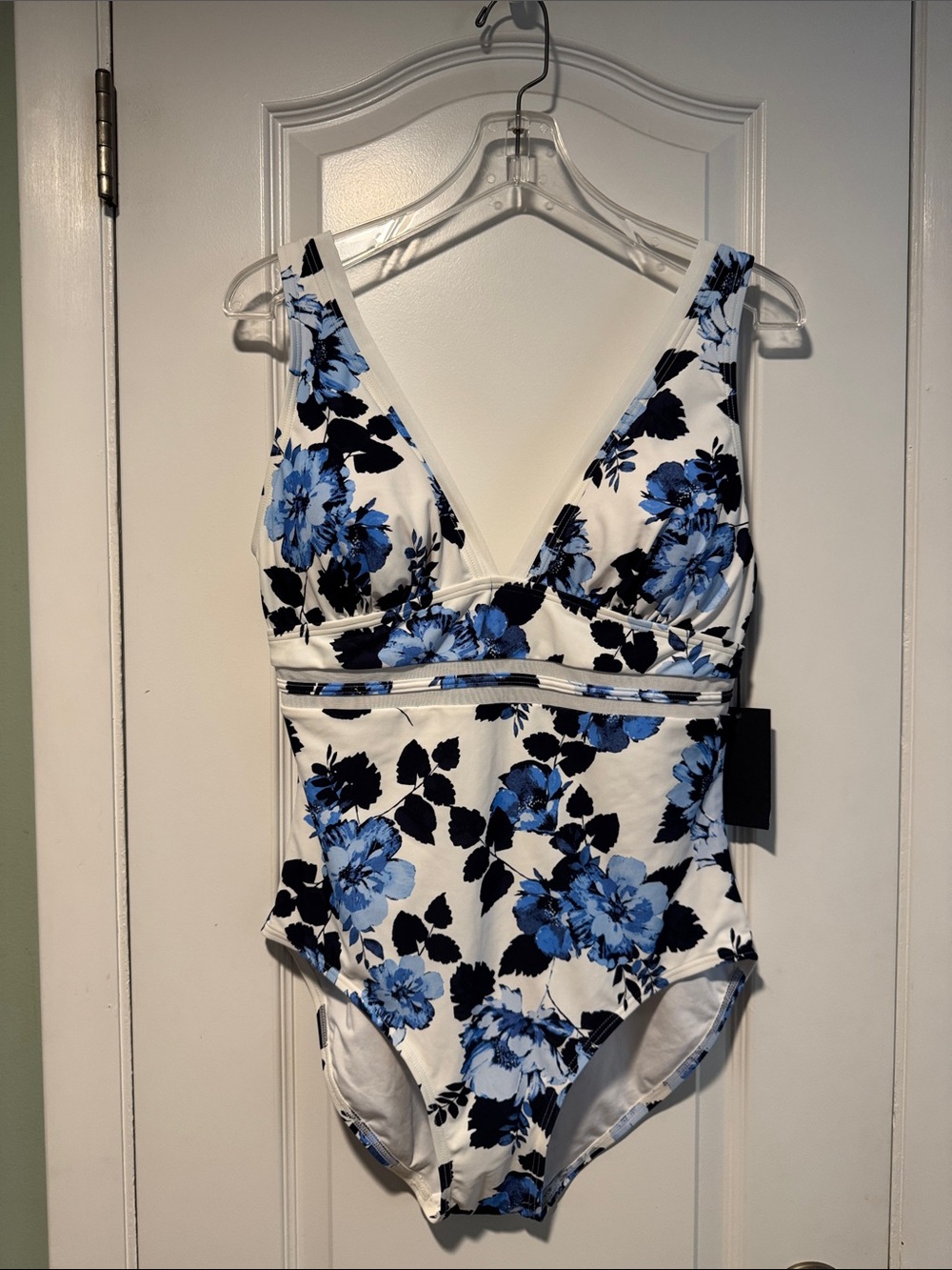 Tommy Hilfiger Blue and Black Floral One-Piece